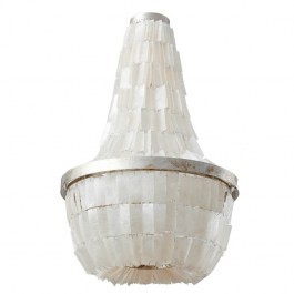 Biała lampa wisząca BEJA żyrandol do salonu w stylu hamptons w kolorze kości słoniowej
